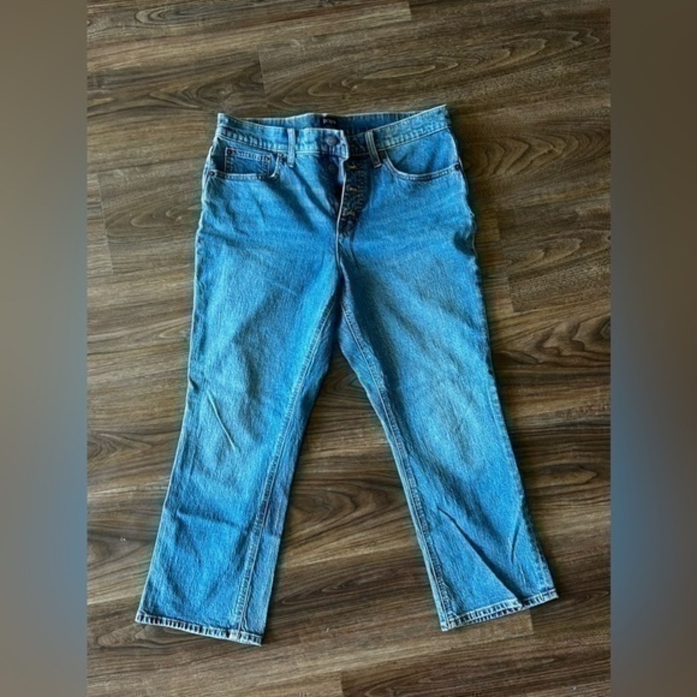 J. Crew  Stretch Mid Rise Flare Crop Jeans Size 29